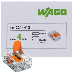 WAGO 221-412 SZYBKOZŁĄCZKA CAGE CLAMP 2x0,14-4mm2 100 szt.