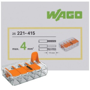 WAGO 221-415 SZYBKOZŁĄCZKA CAGE CLAMP 5x0,14-4mm2 25 szt.