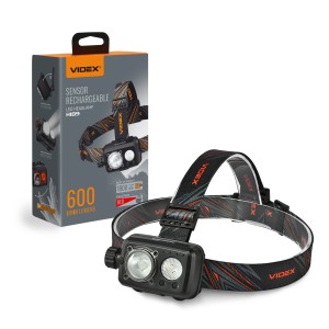 VIDEX VLF-H189 Latarka czołowa czołówka LED 600lm 5000K USB-C