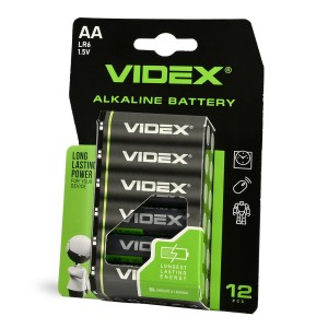 VIDEX LR6/12B/AA/1.5V Bateria alkaliczna AA LR6 1.5V 2600mAh 12szt