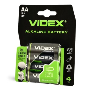 VIDEX LR6/4B/AA/1.5V Bateria alkaliczna AA LR6 1.5V 2600mAh 4szt