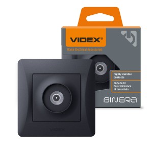 VIDEX VF-BNSK1TVME-BG Gniazdo TV końcowe BINERA 250V czarny grafit IP20