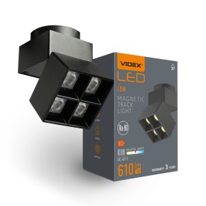 VIDEX VL-TRMS-LE24B Oprawa LED do systemu szynowego magnetycznego slim 7.5W 610lm 4000K biała neutralna czarna IP20