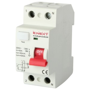 E.NEXT p003006 Wyłącznik różnicowoprądowy PRO 2P 63A 30mA 6kA TYP AC