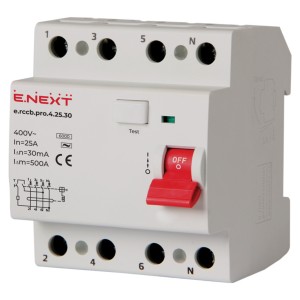 E.NEXT p003018 Wyłącznik różnicowoprądowy PRO 4P 25A 30mA 6kA TYP AC