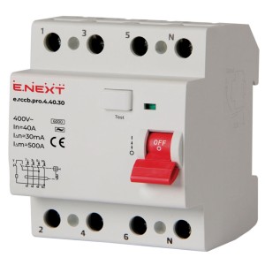 E.NEXT p003019 Wyłącznik różnicowoprądowy PRO 4P 40A 30mA 6kA TYP AC