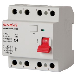 E.NEXT p003020 Wyłącznik różnicowoprądowy PRO 4P 63A 30mA 6kA TYP AC